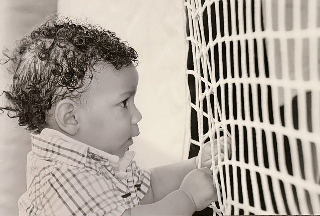 Azriel as a baby — already watching the world
